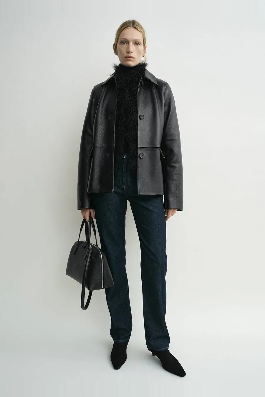 Toteme Grained leather jacket