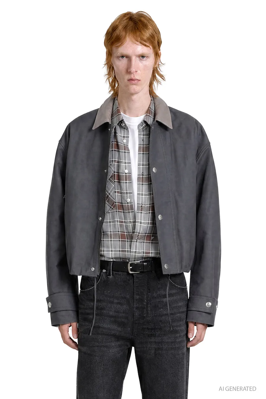 Acne Studios Leather collar bomber