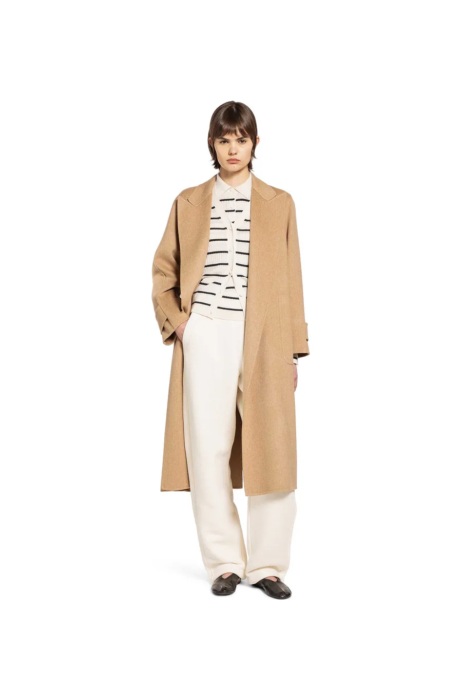 Jacquemus Long camel robe coat